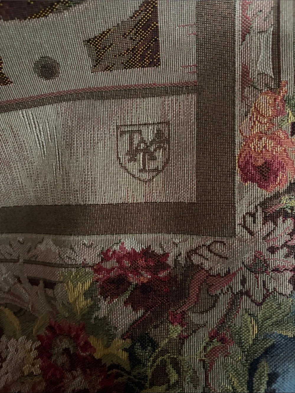 Extra Large Ornate French Floral Tapestry Wall Hanging